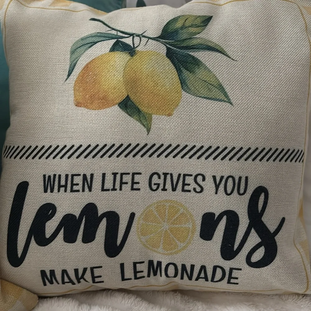 BOGO SALE Lemon Pillow Sweet Lemon Design ONE PILLOW New Final Sale